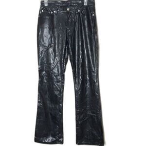 Tommy Jeans y2k Faux Leather Snake Print Black Bootcut Pants size 5